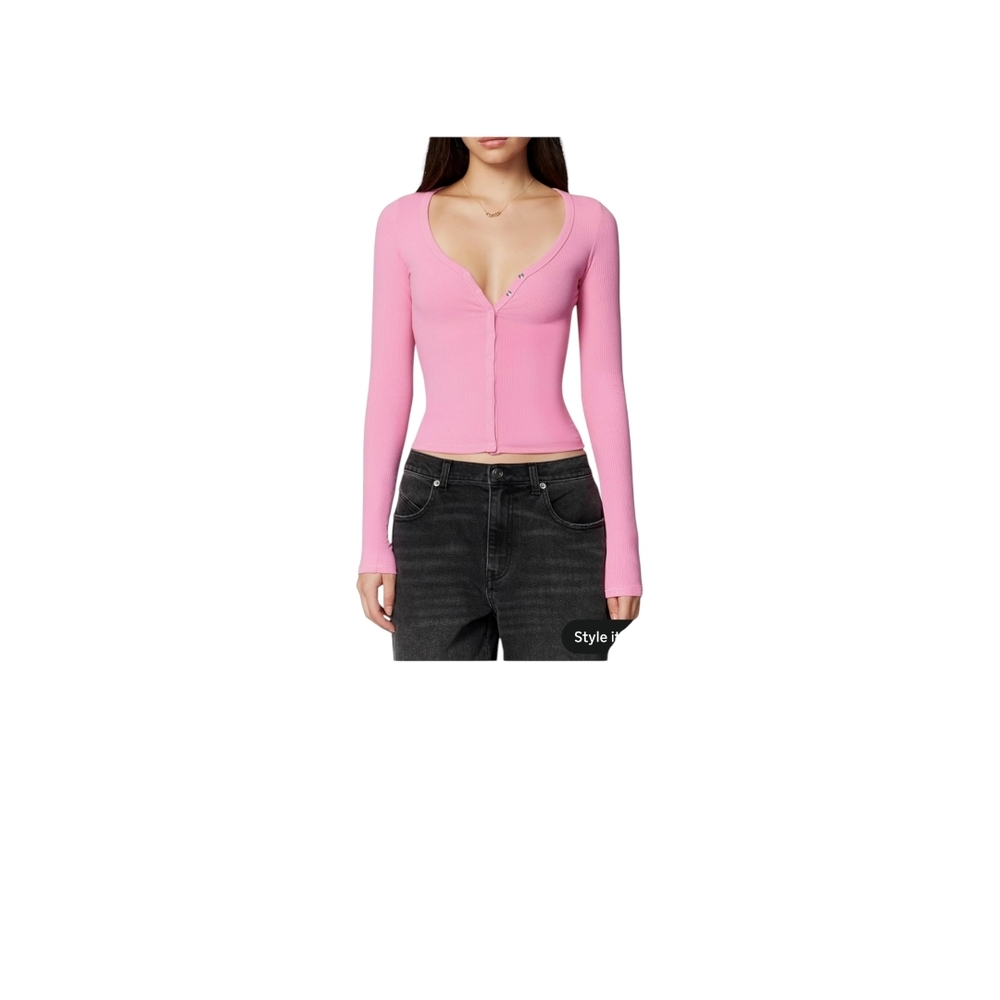 Women's Pink Long Sleeve Top
